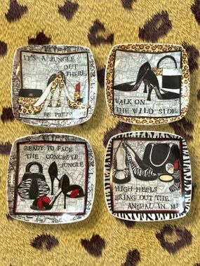 Thirstystone Set of 4 Animal Print Trinket Dishes